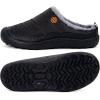 imageEagsouni Womens Mens House Slippers Slip on Snow Winter Warm Fully Fur Lined Slippers Indoor Outdoor ShoesBlacka