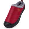 imageEagsouni Womens Mens House Slippers Slip on Snow Winter Warm Fully Fur Lined Slippers Indoor Outdoor ShoesReda
