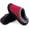 imageEagsouni Womens Mens House Slippers Slip on Snow Winter Warm Fully Fur Lined Slippers Indoor Outdoor ShoesReda