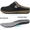 imageEagsouni Womens Mens Slippers Suede Fuzzy Slippers with Arch Support Orthotic Winter Warm Fur Lined Slip on House Shoes Indoor Outdoor for Plantar FasciitisBlack