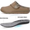 imageEagsouni Womens Mens Slippers Suede Fuzzy Slippers with Arch Support Orthotic Winter Warm Fur Lined Slip on House Shoes Indoor Outdoor for Plantar FasciitisKhaki