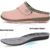 imageEagsouni Womens Mens Slippers Suede Fuzzy Slippers with Arch Support Orthotic Winter Warm Fur Lined Slip on House Shoes Indoor Outdoor for Plantar FasciitisPink