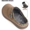 imageEagsouni Womens Mens Slippers Suede Fuzzy Slippers with Arch Support Orthotic Winter Warm Fur Lined Slip on House Shoes Indoor Outdoor for Plantar FasciitisKhaki