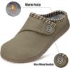 imageEagsouni Womens Mens Slippers Suede Fuzzy Slippers with Arch Support Orthotic Winter Warm Fur Lined Slip on House Shoes Indoor Outdoor for Plantar FasciitisGreen