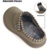 imageEagsouni Womens Mens Slippers Suede Fuzzy Slippers with Arch Support Orthotic Winter Warm Fur Lined Slip on House Shoes Indoor Outdoor for Plantar FasciitisGreen