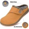 imageEagsouni Womens Mens Slippers Suede Fuzzy Slippers with Arch Support Orthotic Winter Warm Fur Lined Slip on House Shoes Indoor Outdoor for Plantar FasciitisYellow