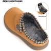 imageEagsouni Womens Mens Slippers Suede Fuzzy Slippers with Arch Support Orthotic Winter Warm Fur Lined Slip on House Shoes Indoor Outdoor for Plantar FasciitisYellow