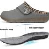 imageEagsouni Womens Mens Slippers Suede Fuzzy Slippers with Arch Support Orthotic Winter Warm Fur Lined Slip on House Shoes Indoor Outdoor for Plantar FasciitisGrey