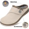 imageEagsouni Womens Mens Slippers Suede Fuzzy Slippers with Arch Support Orthotic Winter Warm Fur Lined Slip on House Shoes Indoor Outdoor for Plantar FasciitisBeige