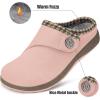 imageEagsouni Womens Mens Slippers Suede Fuzzy Slippers with Arch Support Orthotic Winter Warm Fur Lined Slip on House Shoes Indoor Outdoor for Plantar FasciitisPink