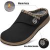 imageEagsouni Womens Mens Slippers Suede Fuzzy Slippers with Arch Support Orthotic Winter Warm Fur Lined Slip on House Shoes Indoor Outdoor for Plantar FasciitisBlack