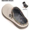 imageEagsouni Womens Mens Slippers Suede Fuzzy Slippers with Arch Support Orthotic Winter Warm Fur Lined Slip on House Shoes Indoor Outdoor for Plantar FasciitisBeige