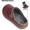 imageEagsouni Womens Mens Slippers Suede Fuzzy Slippers with Arch Support Orthotic Winter Warm Fur Lined Slip on House Shoes Indoor Outdoor for Plantar FasciitisWine Red