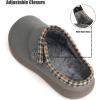 imageEagsouni Womens Mens Slippers Suede Fuzzy Slippers with Arch Support Orthotic Winter Warm Fur Lined Slip on House Shoes Indoor Outdoor for Plantar FasciitisGrey