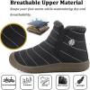 imageEagsouni Womens Mens Snow Boots Winter Shoes Slip On Ankle Booties AntiSlip Water Resistant Fully Fur Lined Outdoor SneakersBlackhigh Top