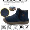 imageEagsouni Womens Mens Snow Boots Winter Shoes Slip On Ankle Booties AntiSlip Water Resistant Fully Fur Lined Outdoor SneakersBluehigh Top
