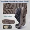 imageEagsouni Womens Mens Snow Boots Winter Shoes Slip On Ankle Booties AntiSlip Water Resistant Fully Fur Lined Outdoor SneakersBluelow Top