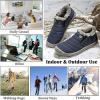 imageEagsouni Womens Mens Snow Boots Winter Shoes Slip On Ankle Booties AntiSlip Water Resistant Fully Fur Lined Outdoor SneakersBluelow Top