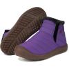 imageEagsouni Womens Mens Snow Boots Winter Shoes Slip On Ankle Booties AntiSlip Water Resistant Fully Fur Lined Outdoor SneakersPurplehigh Top
