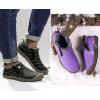 imageEagsouni Womens Mens Snow Boots Winter Shoes Slip On Ankle Booties AntiSlip Water Resistant Fully Fur Lined Outdoor SneakersPurplelow Top