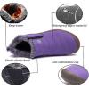 imageEagsouni Womens Mens Snow Boots Winter Shoes Slip On Ankle Booties AntiSlip Water Resistant Fully Fur Lined Outdoor SneakersPurplelow Top