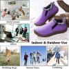 imageEagsouni Womens Mens Snow Boots Winter Shoes Slip On Ankle Booties AntiSlip Water Resistant Fully Fur Lined Outdoor SneakersPurplelow Top