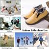imageEagsouni Womens Mens Snow Boots Winter Shoes Slip On Ankle Booties AntiSlip Water Resistant Fully Fur Lined Outdoor SneakersYellowlow Top