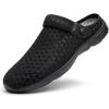 imageEagsouni Garden Clogs Garden Shoes for Men Women Summer Beach Slippers Lightweight Mesh Sandals Outdoor Walking Shoes E Black