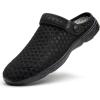 imageEagsouni Mens Womens Garden Clogs Mesh Slippers Sandals Summer Beach Shoes Lightweight Outdoor Walking Slippers E Black