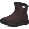 imageEagsouni Snow Boots Womens Winter Ankle Boots Ladies Warm Fur Lined Booties Thickening Shoes Zip Flat Sneakers Outdoor BootiesHigh Top  Coffee