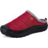 imageEagsouni Womens Mens House Slippers Slip on Snow Winter Warm Fully Fur Lined Slippers Indoor Outdoor ShoesReda