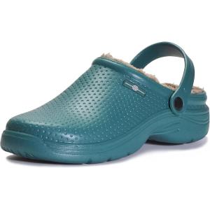imageEagsouni Mens Womens Lined Clogs Garden Shoes Warm Winter Garden Clogs Lightweight House Slippers Casual Slip On Garden Mules Shoes Waterproof Green