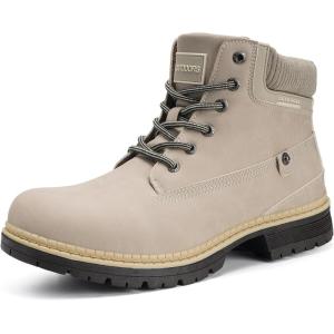 imageEagsouni Mens Womens Snow Boots Warm Fur Lined Ankle Booties Hiking Trekking Trail Climbing Shoes Lace Up AntiSlip Waterproof Working Outdoor Backpacking BootsBeige Without Fur