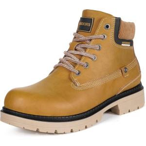 imageEagsouni Mens Womens Snow Boots Warm Fur Lined Ankle Booties Hiking Trekking Trail Climbing Shoes Lace Up AntiSlip Waterproof Working Outdoor Backpacking BootsBrown Without Fur