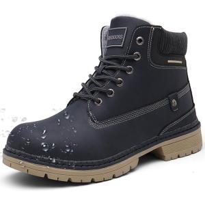 imageEagsouni Mens Womens Snow Boots Warm Fur Lined Ankle Booties Hiking Trekking Trail Climbing Shoes Lace Up AntiSlip Waterproof Working Outdoor Backpacking BootsDark Blue