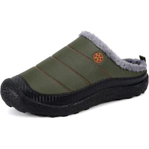 imageEagsouni Womens Mens House Slippers Slip on Snow Winter Warm Fully Fur Lined Slippers Indoor Outdoor ShoesGreena