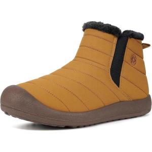 imageEagsouni Womens Mens Snow Boots Winter Shoes Slip On Ankle Booties AntiSlip Water Resistant Fully Fur Lined Outdoor SneakersYellowhigh Top