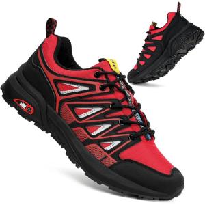 imageEagsouni Mens Running Shoes Athletic Walking Tennis Shoes Fashion SneakersRed Blackd