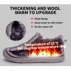 image:imageEagsouni Winter Snow Boots Women Men Ankle Boots Fur Lined Warm Slip On Outdoor Booties AntiSlip Comfortable Winter Shoes Sneakers Black 55 Women45 Men