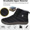 image:imageEagsouni Winter Snow Boots Women Men Ankle Boots Fur Lined Warm Slip On Outdoor Booties AntiSlip Comfortable Winter Shoes Sneakers Black 55 Women45 Men