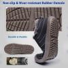image:imageEagsouni Winter Snow Boots Women Men Ankle Boots Fur Lined Warm Slip On Outdoor Booties AntiSlip Comfortable Winter Shoes Sneakers Black 55 Women45 Men