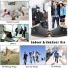 image:imageEagsouni Winter Snow Boots Women Men Ankle Boots Fur Lined Warm Slip On Outdoor Booties AntiSlip Comfortable Winter Shoes Sneakers Black 55 Women45 Men