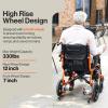 imageSuperHandy GoRide Electric Wheelchair  Lightweight 39lbs Foldable Dual Brushless Motors Zero Turn Electromagnetic Brake Portable Design for Enhanced Mobility 220Lbs Capacity330 Pound Capacity