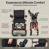 imageSuperHandy GoRide Electric Wheelchair  Lightweight 39lbs Foldable Dual Brushless Motors Zero Turn Electromagnetic Brake Portable Design for Enhanced Mobility 220Lbs Capacity330 Pound Capacity