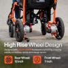 imageSuperHandy GoRide Electric Wheelchair  Lightweight 39lbs Foldable Dual Brushless Motors Zero Turn Electromagnetic Brake Portable Design for Enhanced Mobility 220Lbs Capacity220 Pound Capacity