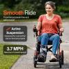 imageSuperHandy GoRide Electric Wheelchair  Lightweight 39lbs Foldable Dual Brushless Motors Zero Turn Electromagnetic Brake Portable Design for Enhanced Mobility 220Lbs Capacity220 Pound Capacity