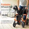 imageSuperHandy GoRide Electric Wheelchair  Lightweight 39lbs Foldable Dual Brushless Motors Zero Turn Electromagnetic Brake Portable Design for Enhanced Mobility 220Lbs Capacity220 Pound Capacity