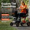 imageSuperHandy Mobility Scooter Explorer  4 Wheels 500W Brushless Motor 48V2Ah4Ah Battery 350LBS Capacity 5mph Top Speed Lightweight Aluminum 50lb Frame Patent Pending