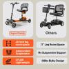 imageSuperHandy Passport Pro Mobility Scooter  Foldable Aluminum Frame 4 Wheels Includes 2 48V 2Ah LiIon Batteries ampamp Charger Supports up to 330 Lbs Patent Pending Orange ampamp Black 330 Lbs