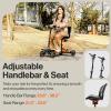 imageSuperHandy Passport Pro Mobility Scooter  Foldable Aluminum Frame 4 Wheels Includes 2 48V 2Ah LiIon Batteries ampamp Charger Supports up to 330 Lbs Patent Pending Orange ampamp Black 330 Lbs